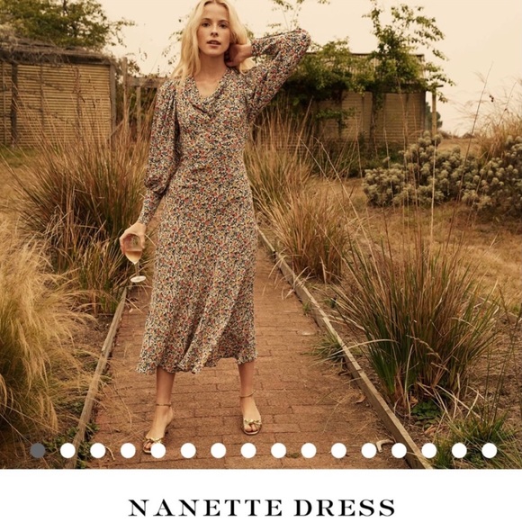 Doen Nanette Belted Floral Crepe Maxi Dress - NWT - Picture 2 of 4